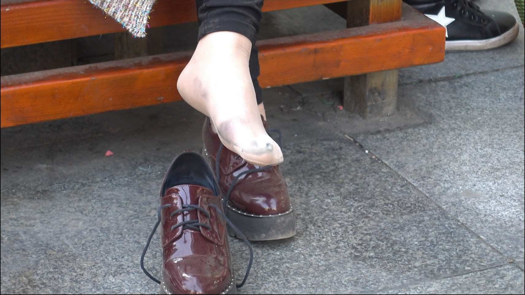 Boots and nylon feet
